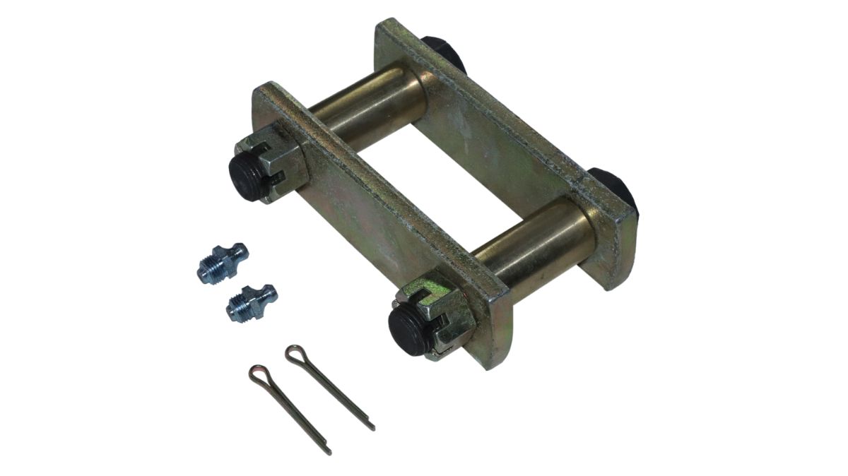 SHACKLE ASSEMBLY JEEP CHEV. TYPE LONG W/GUN METAL BUSH