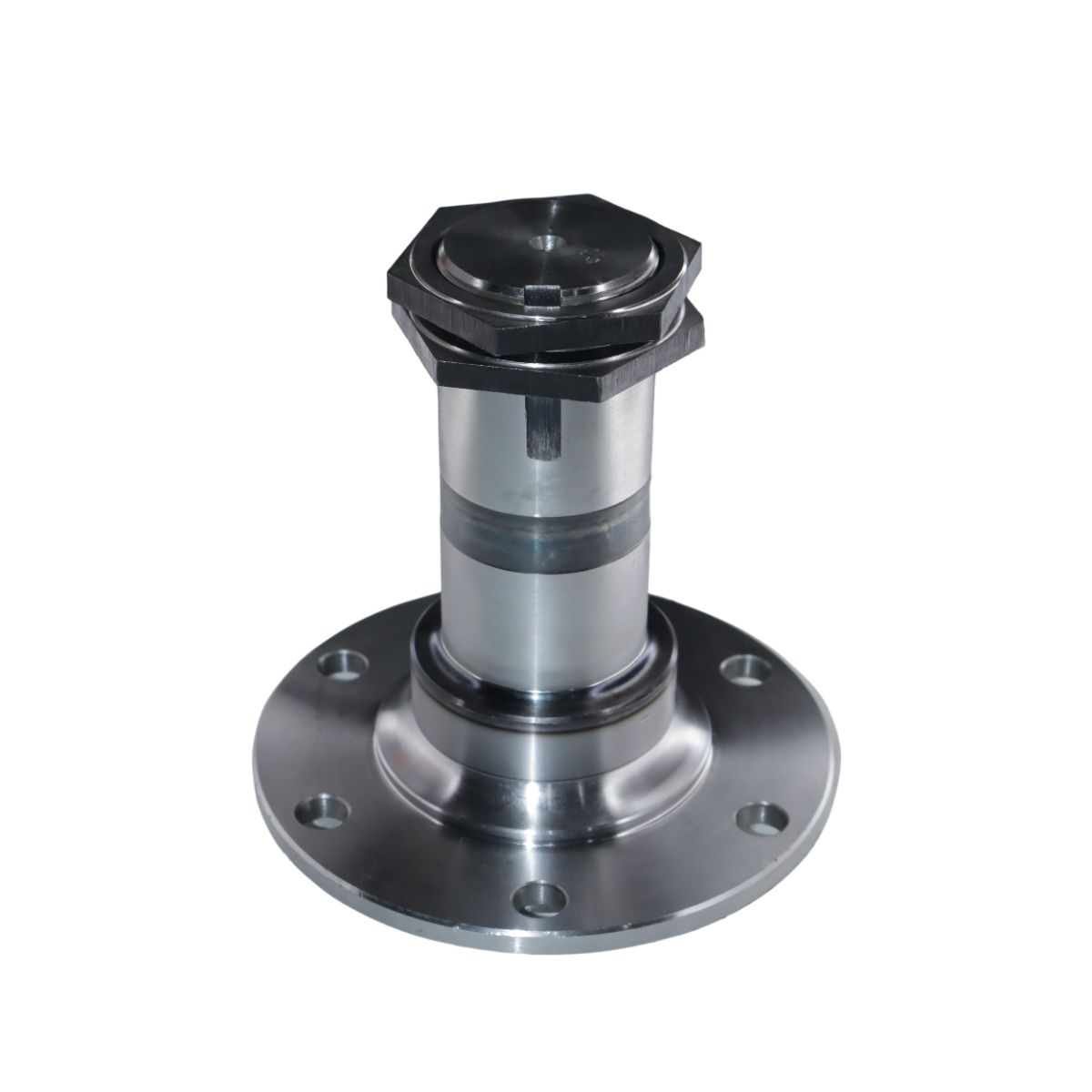 FRONT SPINDLE JEEP SOLID (INDUCTION HARDENED EN8 ALLOY) W/ DOUBLE CHECK NUT
